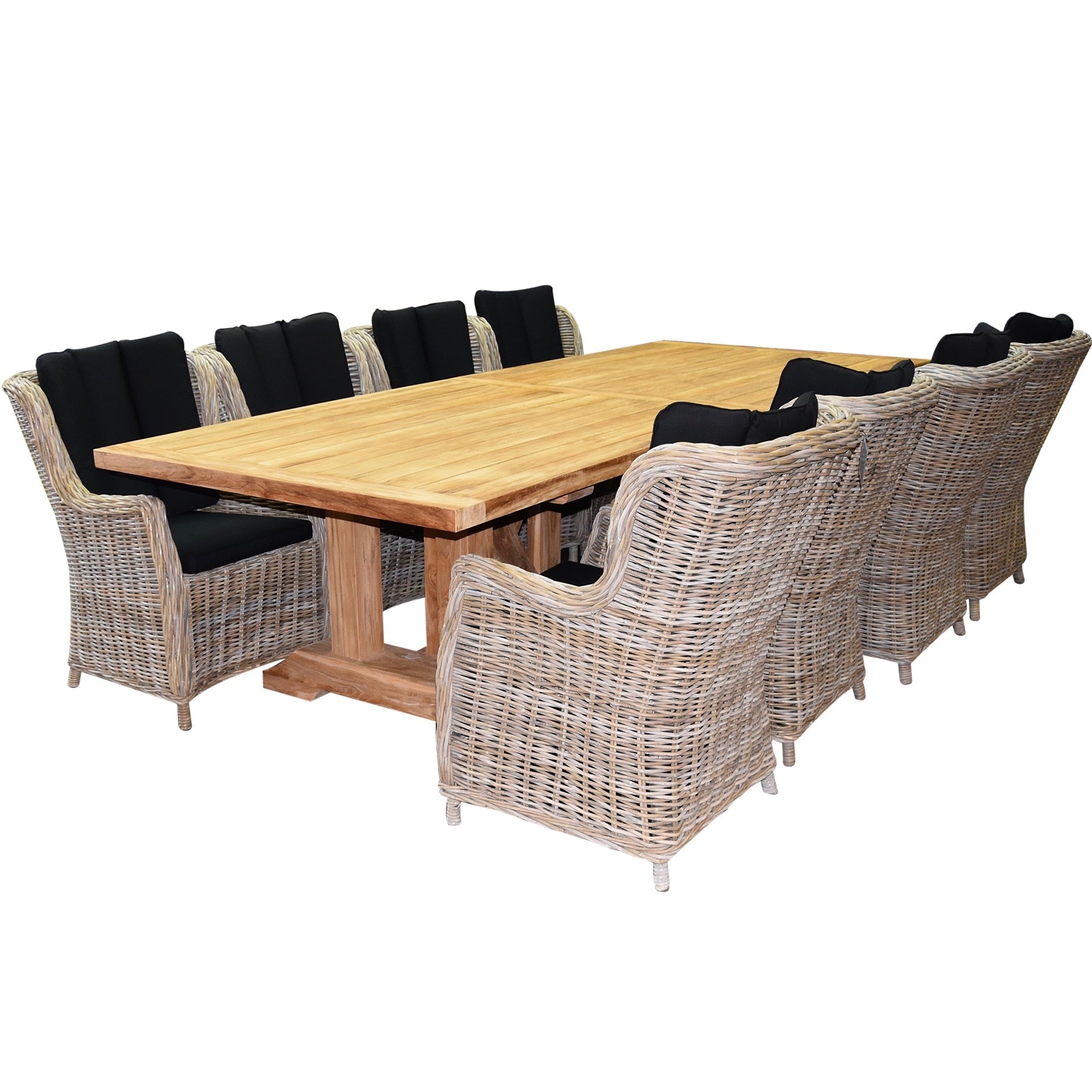 Antigua Darwin dining tuinset 300x120xH75 cm 9-delig teak