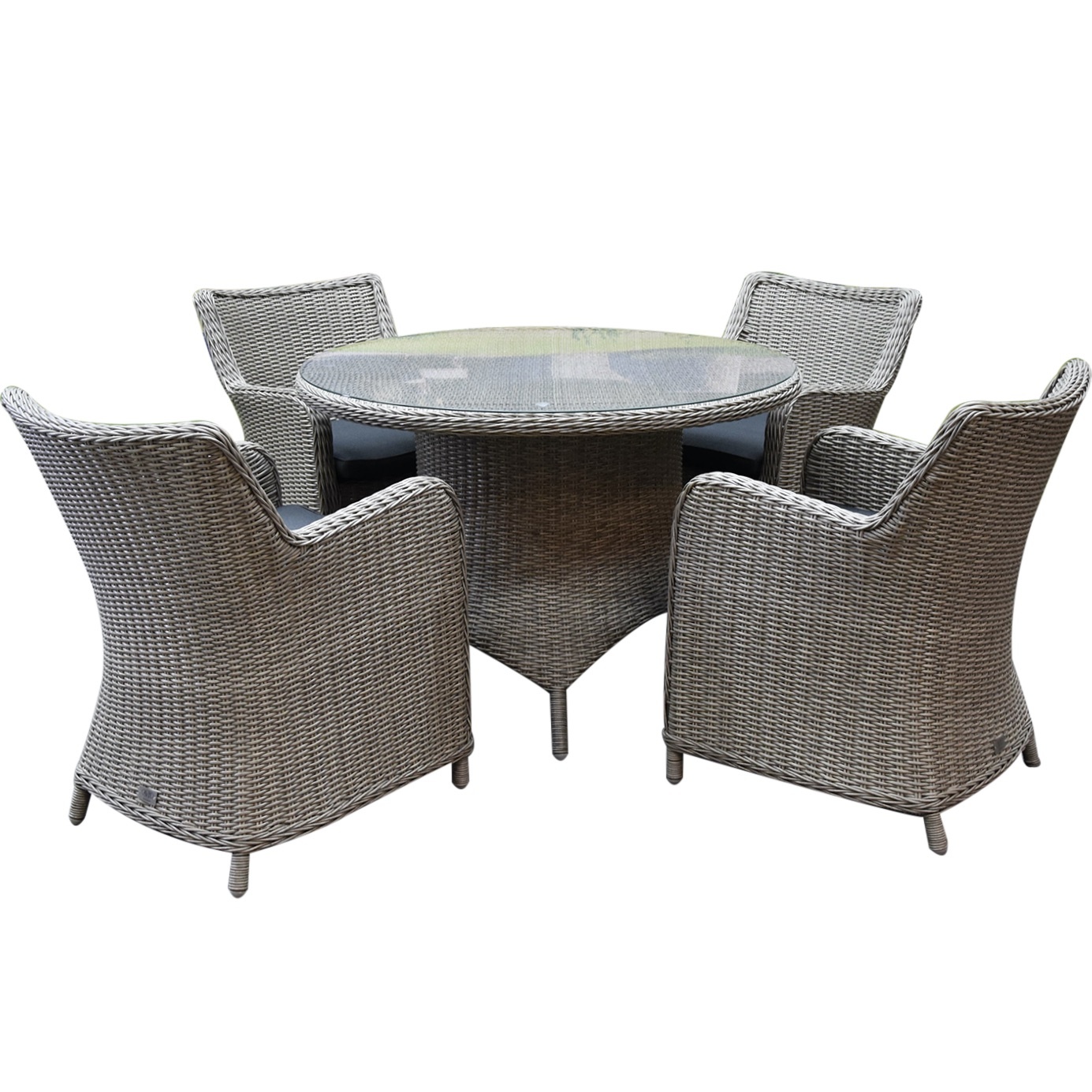 Bilbao Riccione dining tuinset 110 cm rond 5-delig grijs