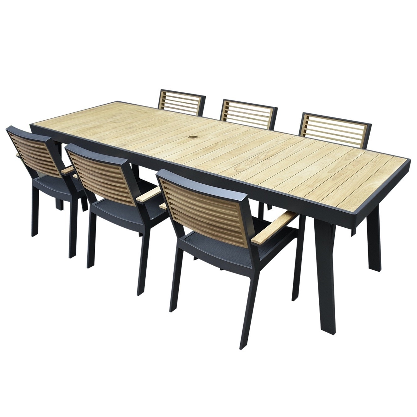 York dining tuinset 260x90xH75 cm 6-delig teak aluminium