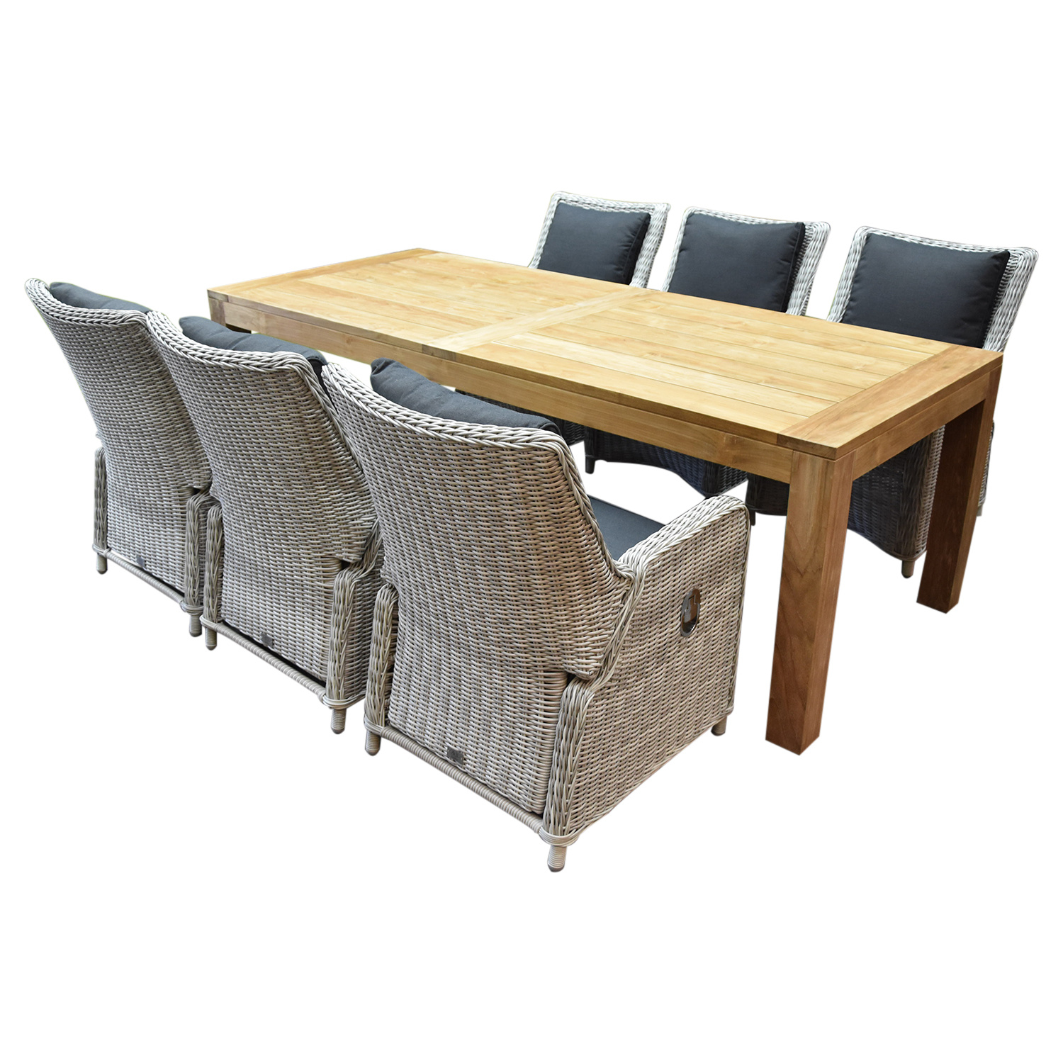 Bilbao Krista dining tuinset 240x100xH77,5 cm verstelbaar wit