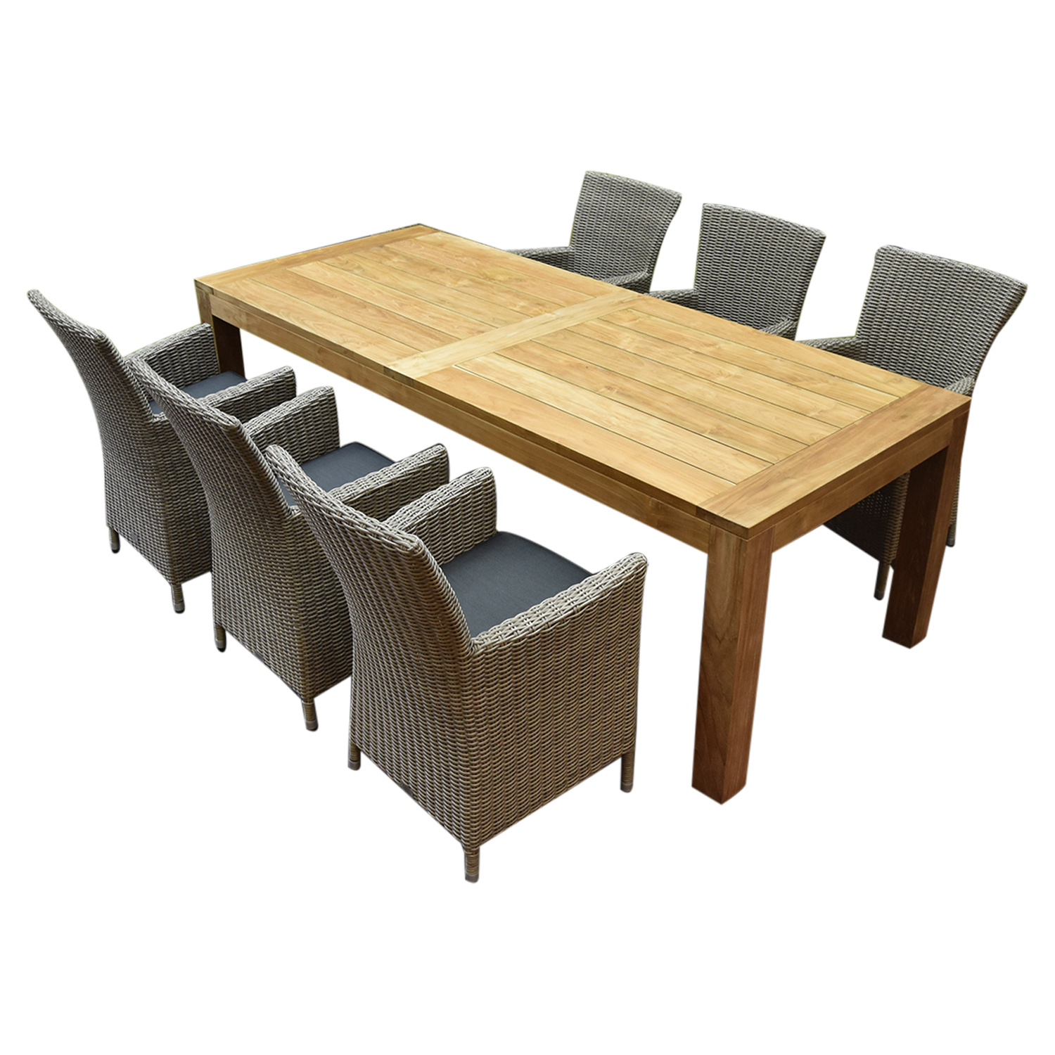 Capri Krista dining tuinset 240x95xH77,5 cm 7-delig  grijs