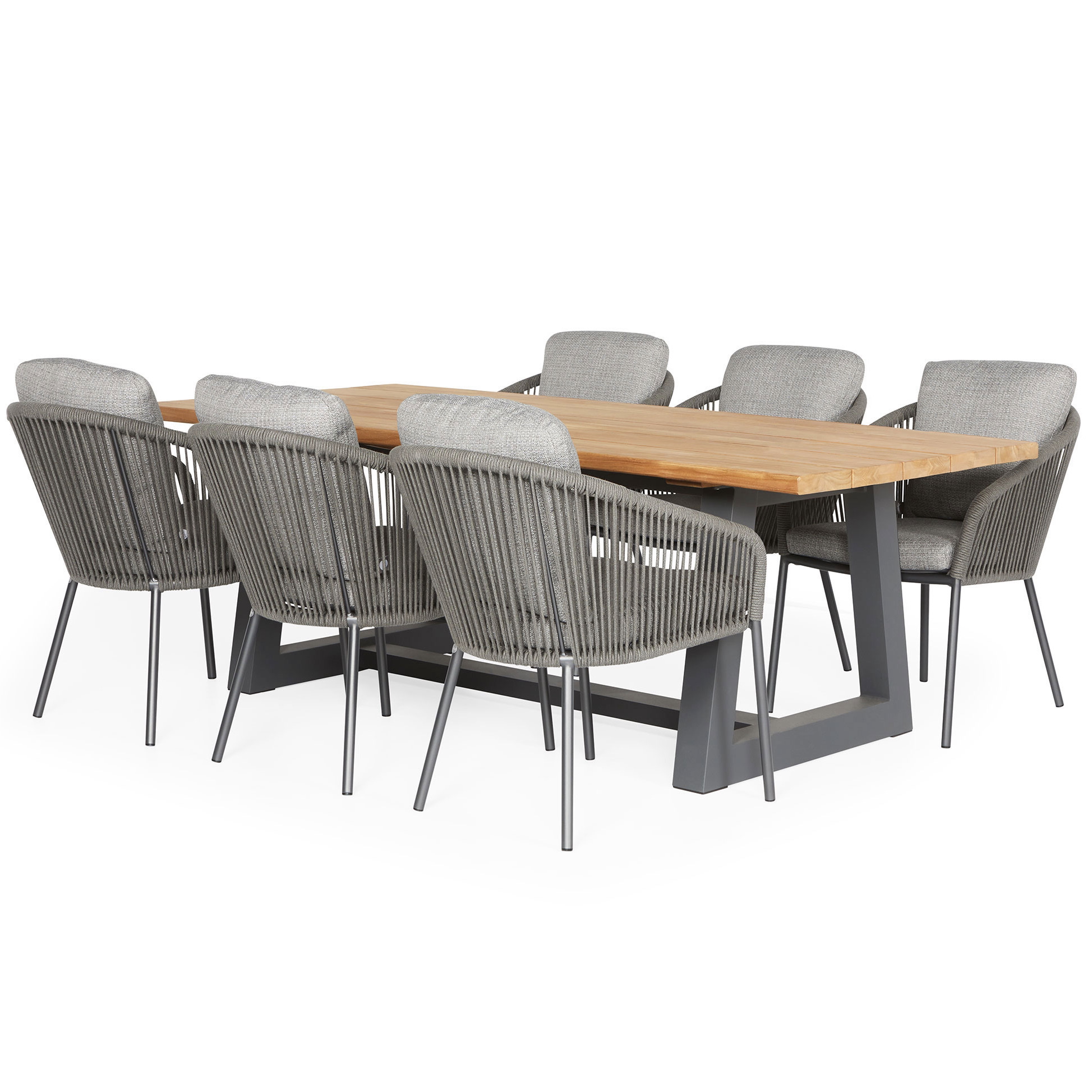 SUNS Avero Ovada dining tuinset 220x100xH77 cm 7 delig matt royal grey