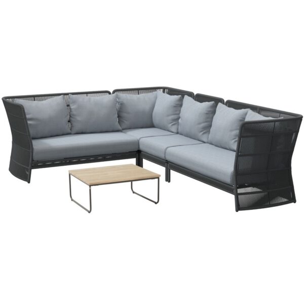 4 Seasons Outdoor Oriënt modulair hoek loungeset 5-delig Platinum