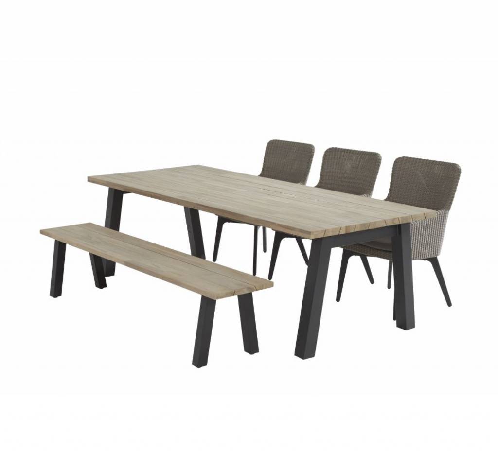 Derby Luxor dining tuinset 240x100 cm rechthoek 5-delig 4Seasons Outdoor