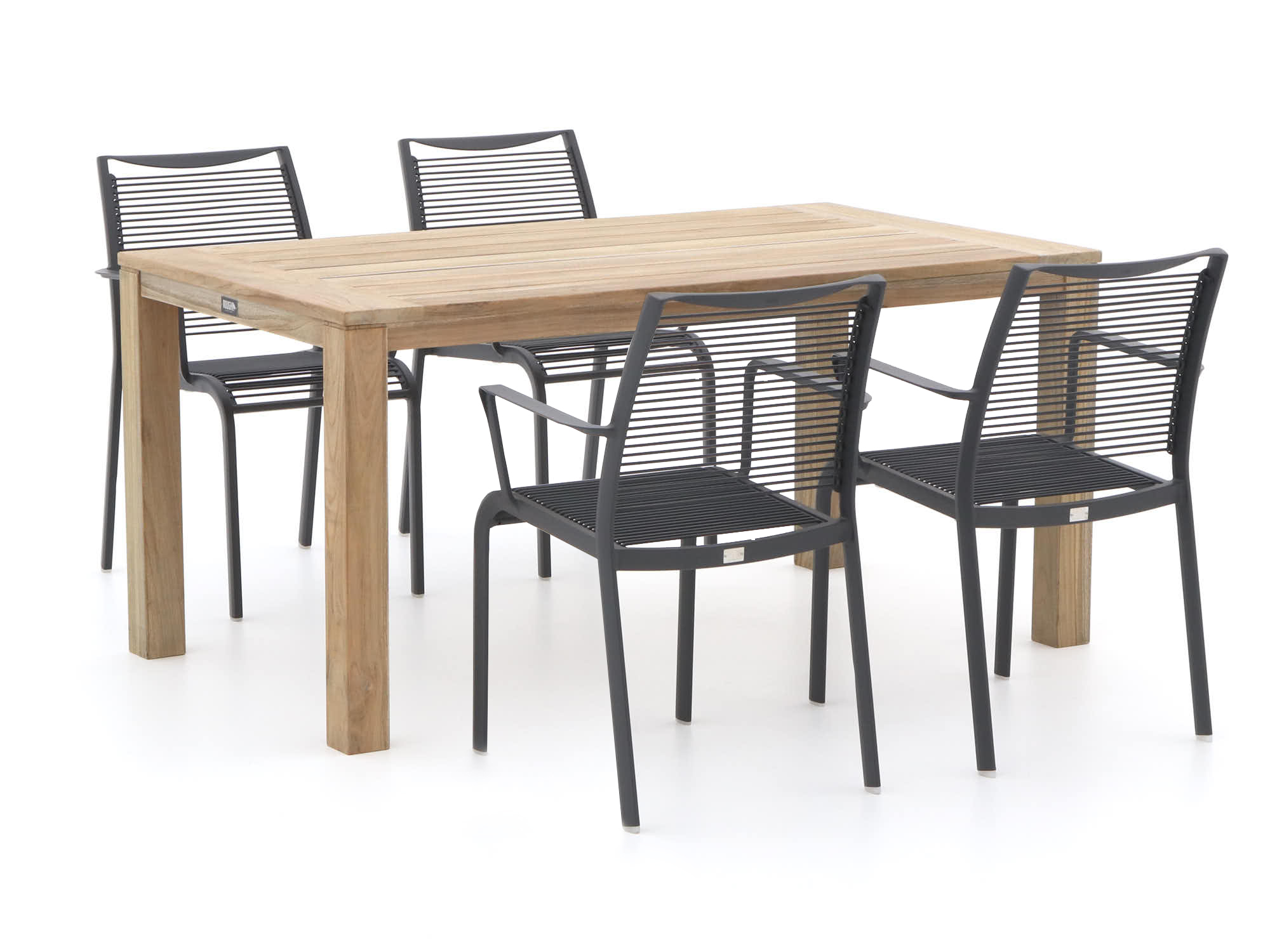 Apple Bee Hawaii/ROUGH-S 160cm dining tuinset 5-delig stapelbaar - Laagste prijsgarantie!