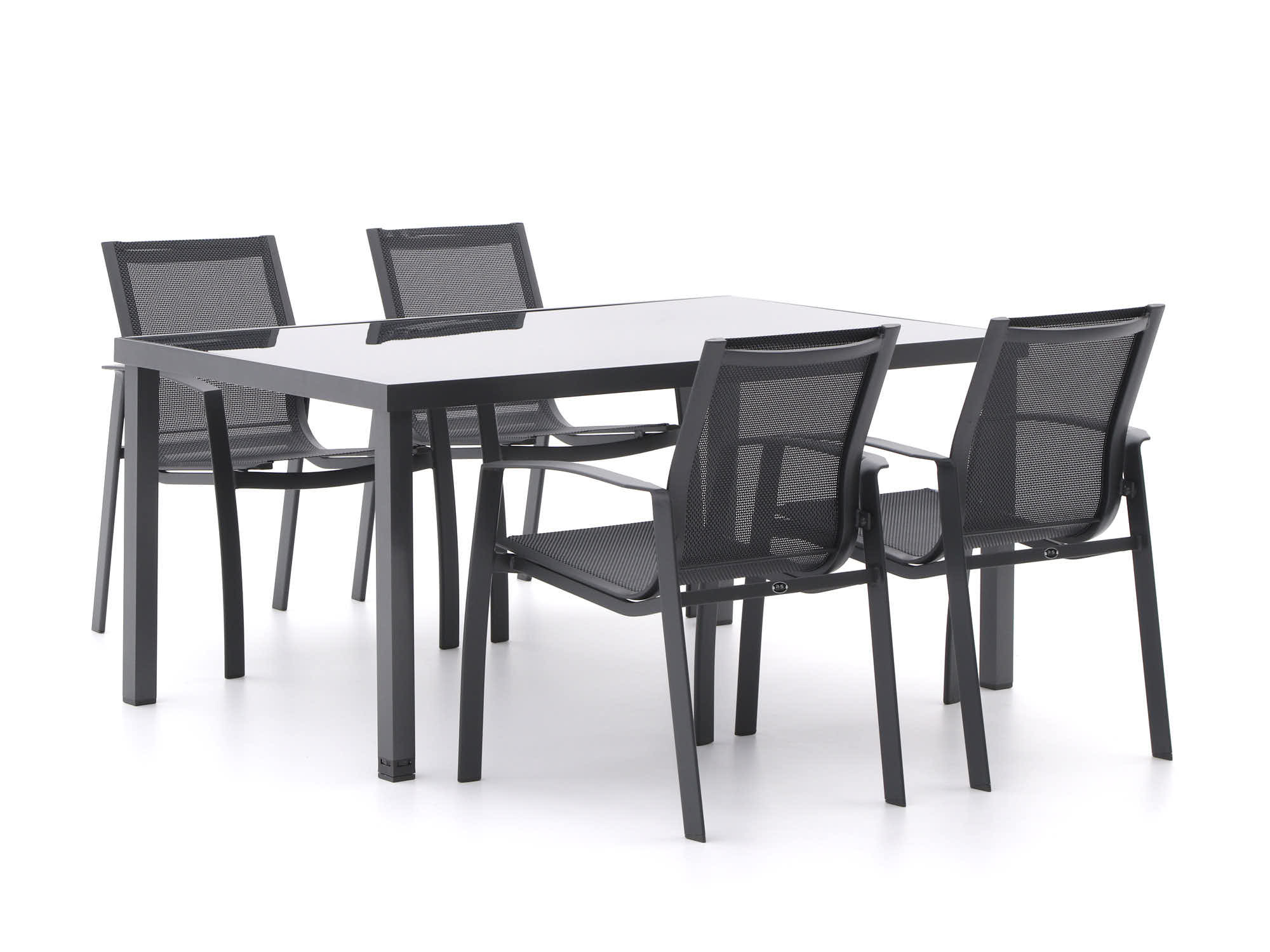 R&S Design Altea/Caluso 160cm dining tuinset 5-delig stapelbaar - Laagste prijsgarantie!