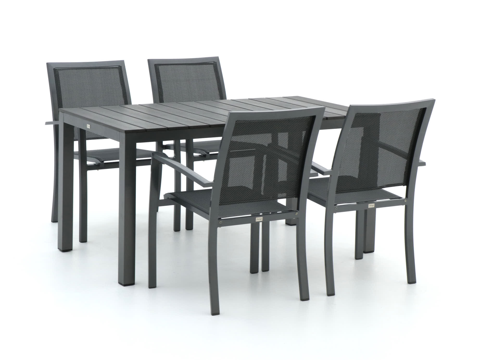 Bellagio Anzio/Fidenza 145cm dining tuinset 5-delig stapelbaar - Laagste prijsgarantie!